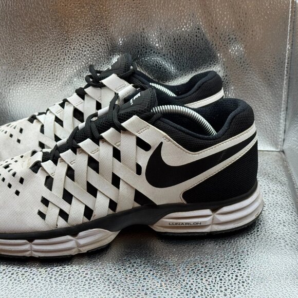Size 11W Nike Lunar Fingertrap TR 4E Wide Mens White Black‎ Sneakers 898065-100 - Picture 8 of 12